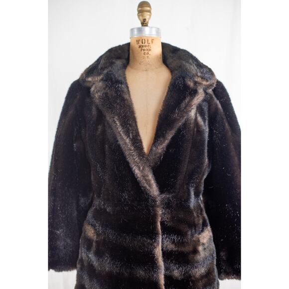 Vintage 1960s Tissavel France Faux Mink Vegan Fur Luxury Mob Wife Old Money, SM - Picture 5 of 9